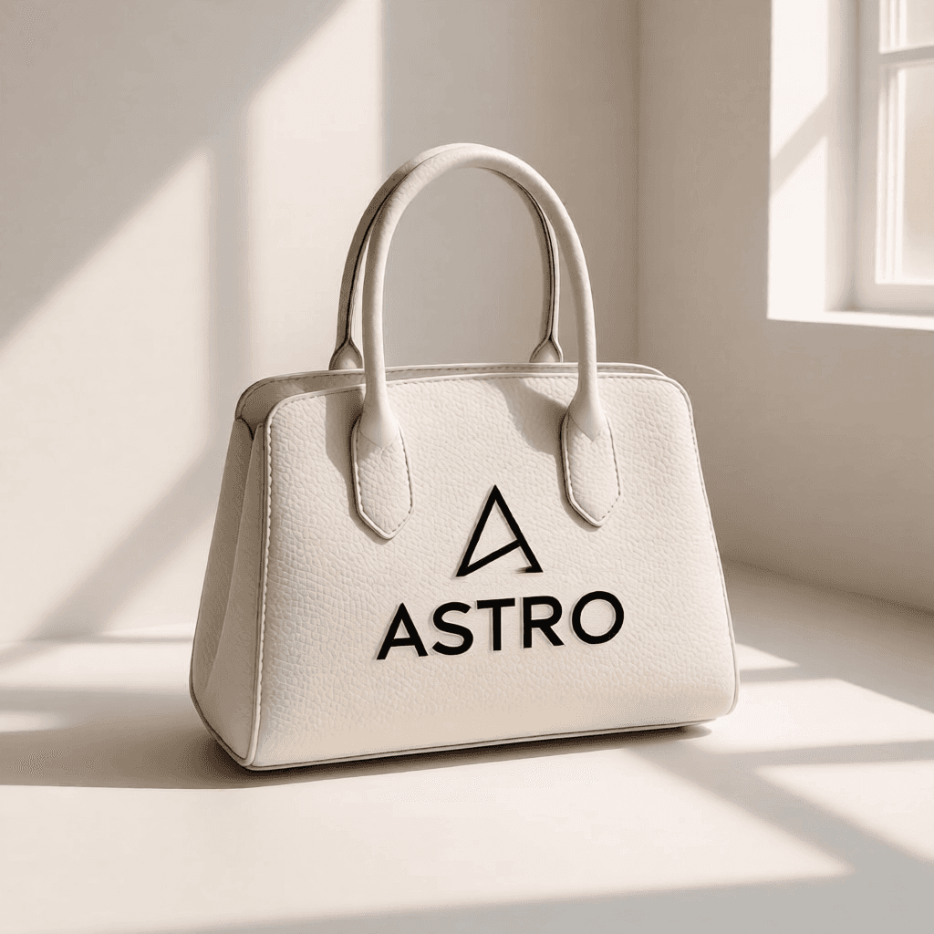 Handbag with logo applied
